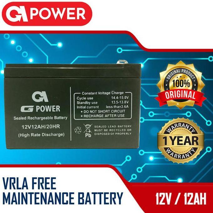 promo Aki UPS Gpower 12V 12AH Battery UPS Baterai UPS Batere UPS Aki VRLA terlaris