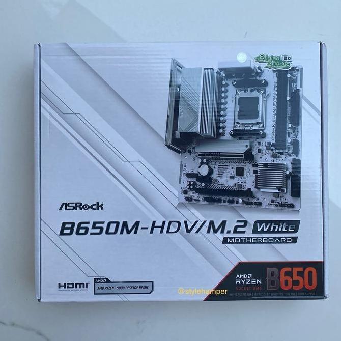 promo ASROCK B650M HDV / M.2 WHITE / PUTIH AMD RYZEN SOCKET AM5 MOTHERBOARD MOBO AMD B650M-HDV terla