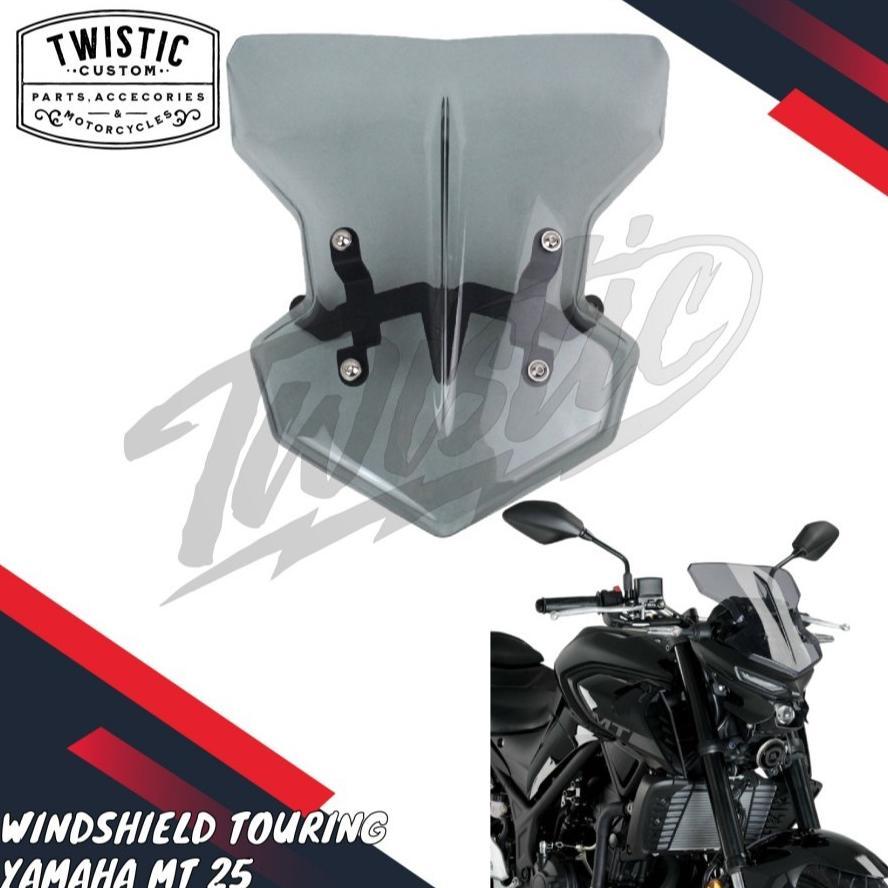 Windshield Visor Flyscreen Wind Screen Shield Touring Headlamp Lampu Depan Motor Yamaha MT25 MT 25 M