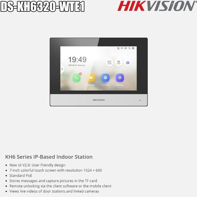 Gercep Ip Video Intercom Kit / Based Indoor Station Hikvision Ds-Kh6320-Wte1 Terlaris