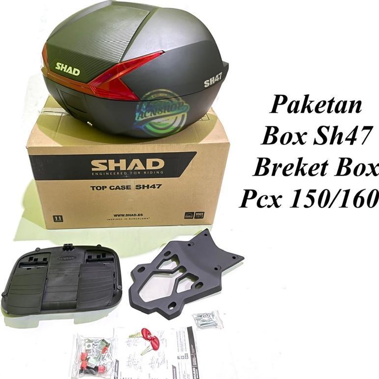 BOX SHAD SH47 PLUS BREKET BOX MOTOR PCX 150 - PCX 160 NEW 2021
