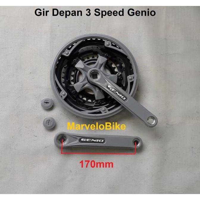 Promo Crank Gir Depan Sepeda MTB Federal Balap 3 Speed 28-38-48T Genio Diskon
