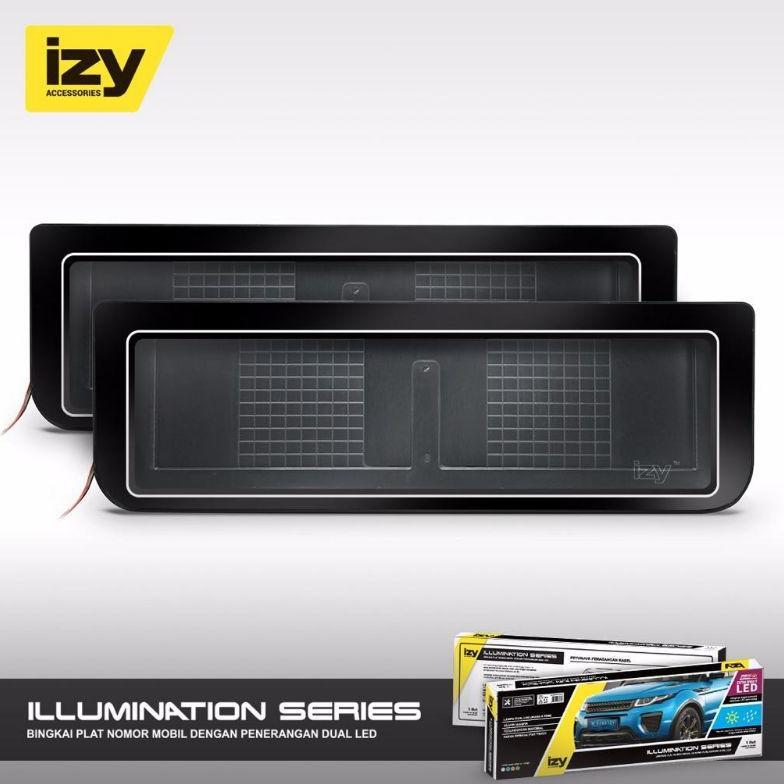 COVER PLAT NOMOR MOBIL DUDUKAN PLAT NOMER MOBIL TATAKAN PLAT NOMOR AKRILIK IZY 2 LAMPU DCS 1 LAMPU