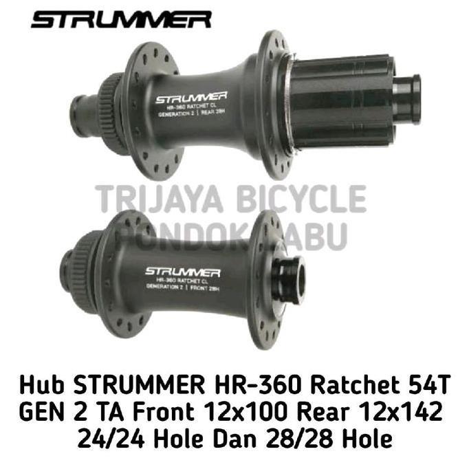 Promo Hub FreeHub STRUMMER HR-360 RATCHET 54T Gen 2 Mat Black Depan Belakang 24 Hole Dan 28 Hole Dis