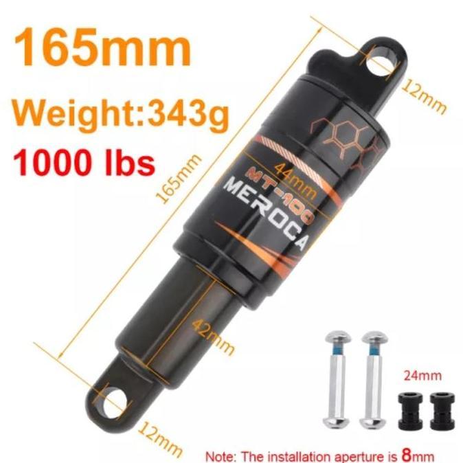 Promo Meroca Rear shock 165mm Rear shock oil spring 165 sepeda MTB Diskon