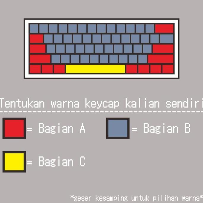 KeyKraft Keycaps Korean ( Hangul ) Keycap Set (60%) Terlaris