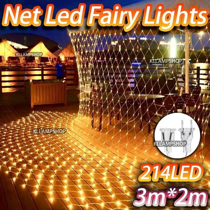 Lampu Hias Jaring Net 3x2 Meter Dekorasi Taman Lampu Natal Jala Jaring