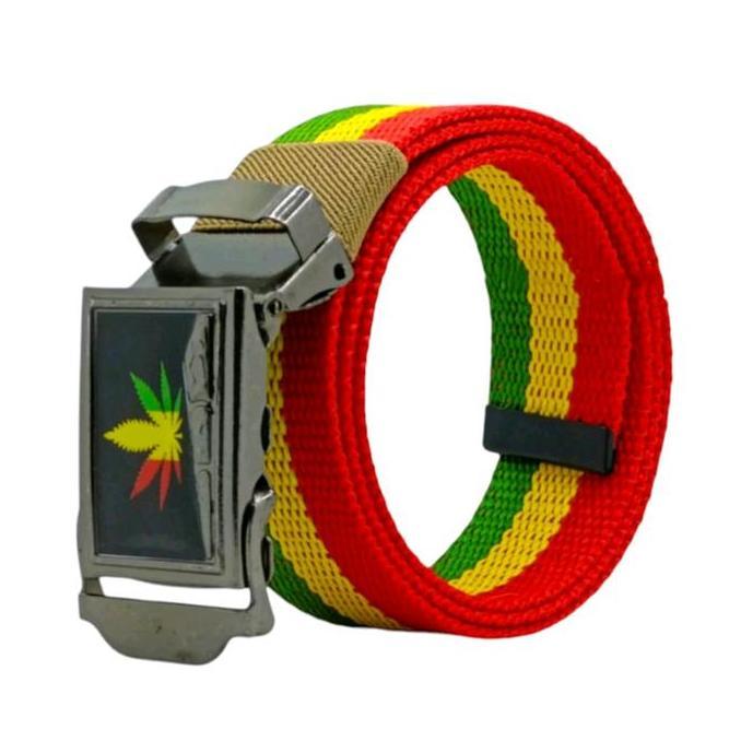 New- Ikat Pinggang Rasta Pria Wanita Sabuk Metall Gesper Rasta Bob Marley Sabuk Anak Remaja Punk Aks