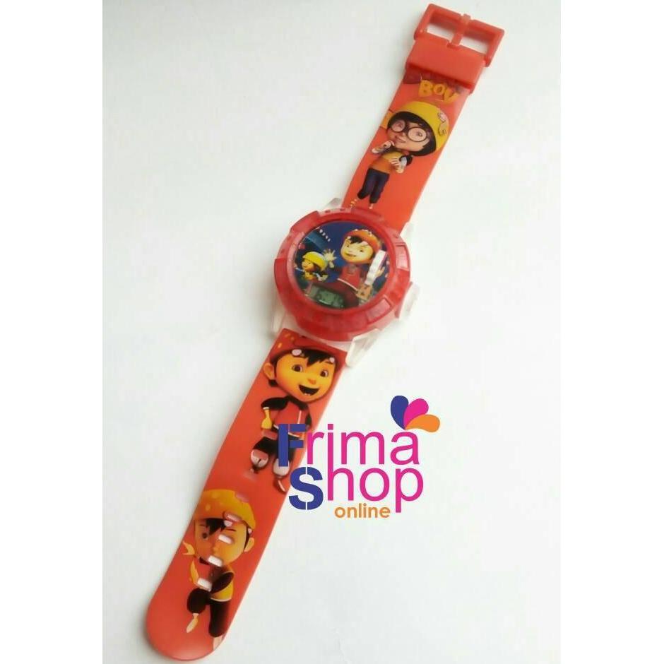 New- Jam Tangan Anak Proyektor Boboiboy Merah