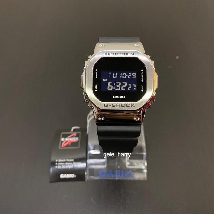New- Casio Gshock Gm 5600-1 Stainless Steel Bezel