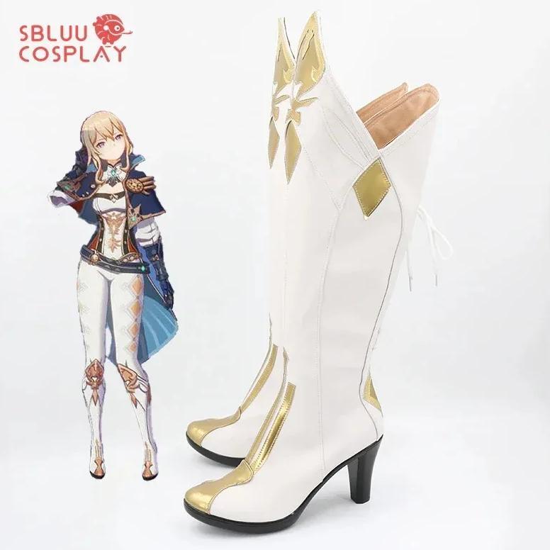 wiwiwi 123Genshin Impact Jean Gunnhildr Cosplay Shoes Halloween Party Fancy Boots Custom Made