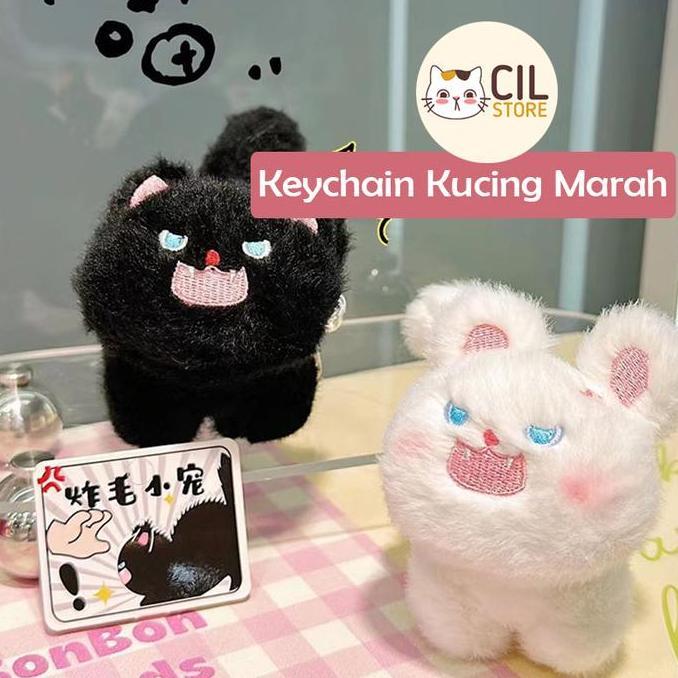 TERLARIS Gantungan Kunci Tas Boneka Kucing Marah/Cute Cat Bag Keychain Lucu READY STOCK