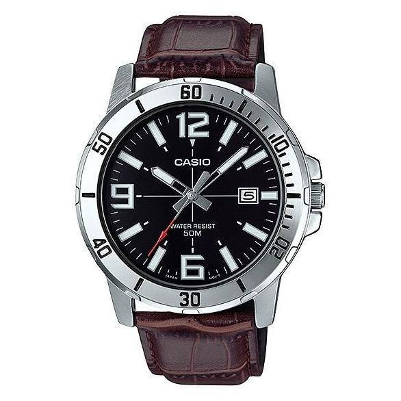 Wl Casio General Mtp Vd01L1B / Mtp-Vd01L-1B Jam Tangan Pria Kulit Coklat