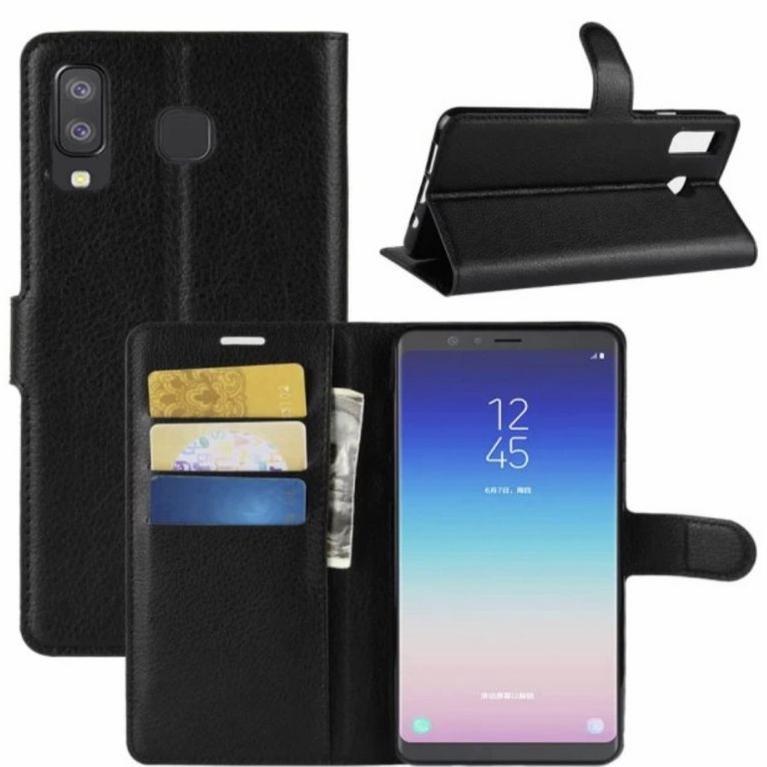 Nice- Samsung A8 Star A9 Star Flip Cover Wallet Kancing Leather Case Standing Sarung Buku