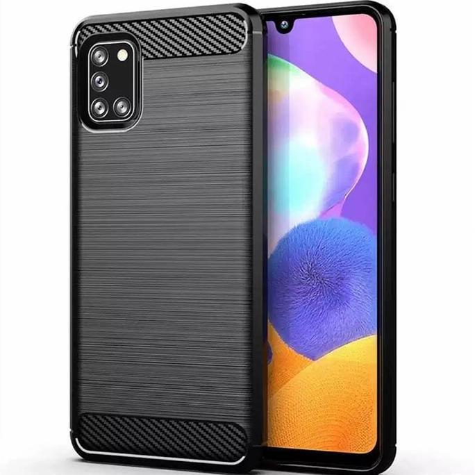 Armor Carbon TPU Case Samsung Galaxy A31 - for Samsung Galaxy A31 - Casing Silicone Black Soft Cover