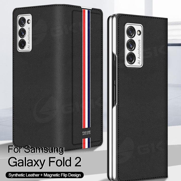 Nice- Samsung Galaxy Z Fold 2 5G Casing Gkk Leather Flip Magnetic Bookcase Samsung Z Fold 2