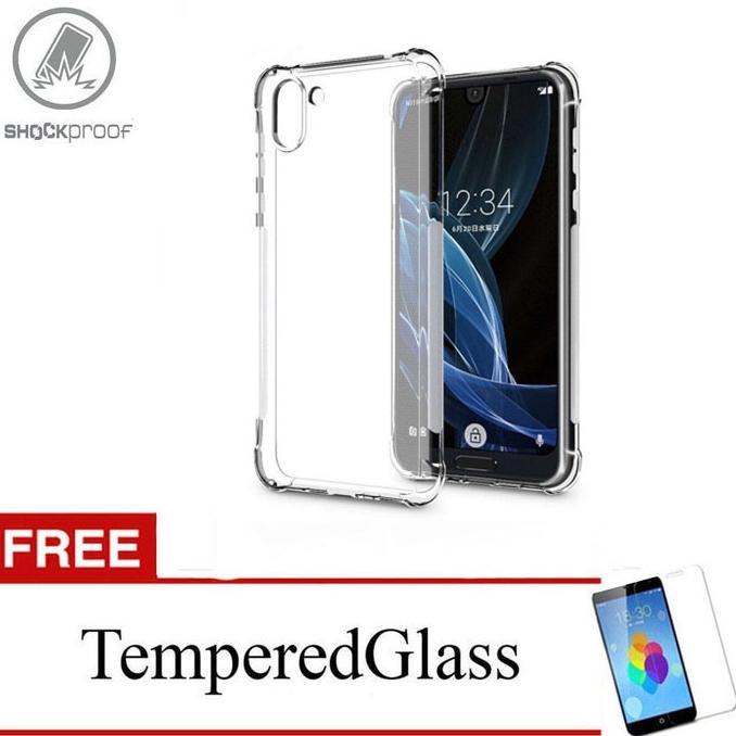 Nice- Shockproof Case For Sharp Aquos R3 2019 - Shv44 - 6.2 Inch - Clear - Gratis Tempered Glass