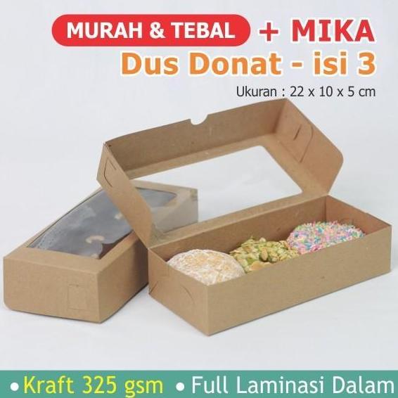 Good- Dus Box Donat isi 3/6 Mika Jendela -Kraft Laminasi -Box Brownies Mika