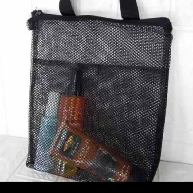 Kuyy- Pouch Bag Alat Mandi Bahan Jaring/Tas Serbaguna Organizer Pria Wanita