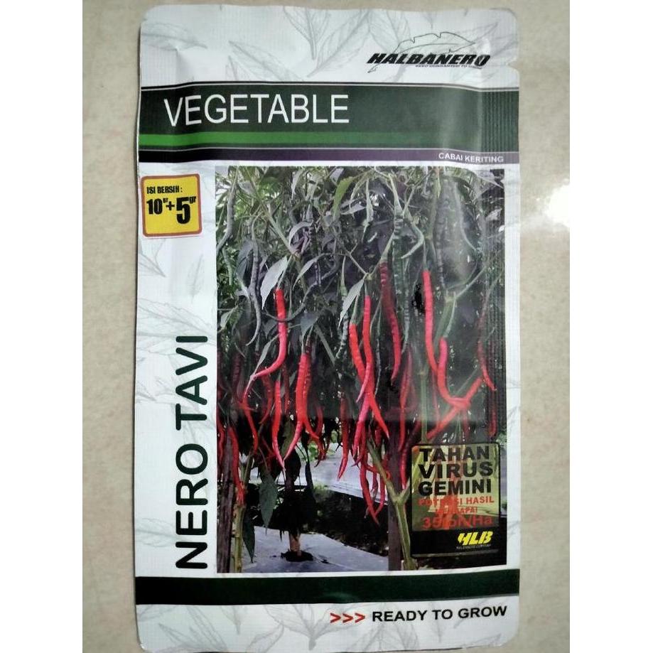 Grdn- Benih Cabe Merah Keriting Nero Tavi 15 Gram (3000 Biji) - Bibit Cabai Nero Tavi - Cmk Cabai Ne