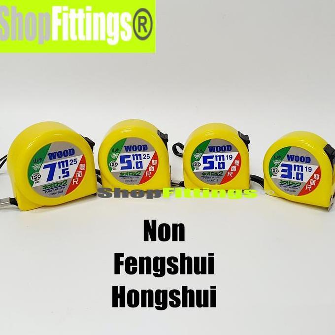 Yxyg- Wood Meteran 5 Meter Or 7,5M Fengshui Hong Sui Tape Measure Ori Taiwan