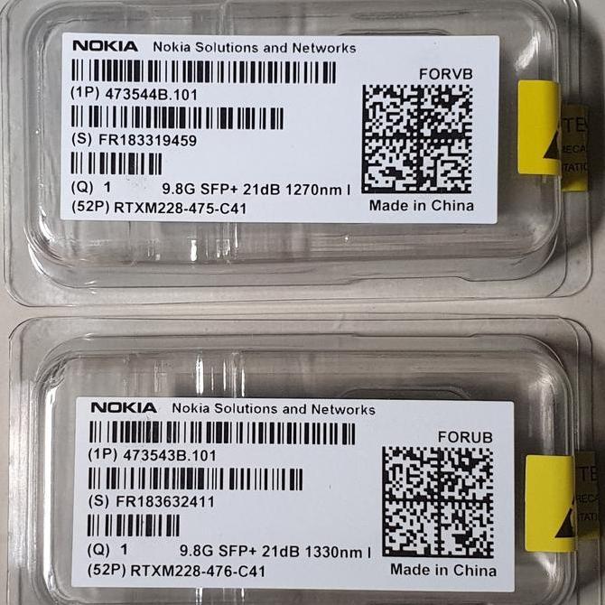 BEBAS ONGKIR - SFP+ BIDI NOKIA 10G 30km - 40km Single Core (Sepasang)