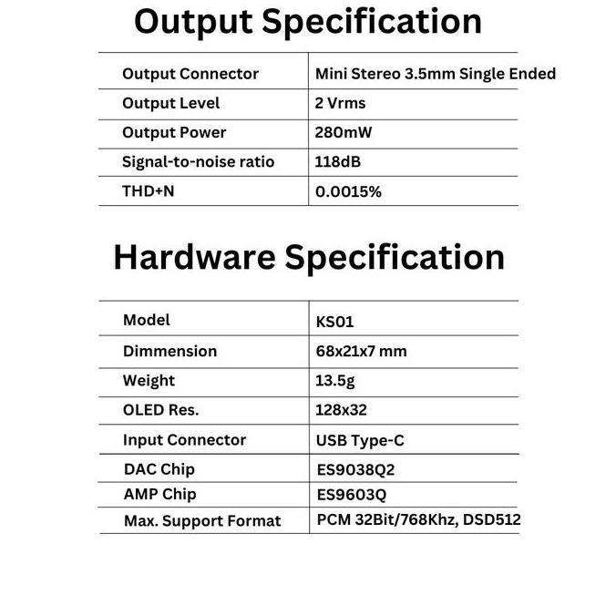Volk- F.Audio Ks01 Es9308Q2M Es9603Q Amp Portable Usb Type C Dac / Amplifier