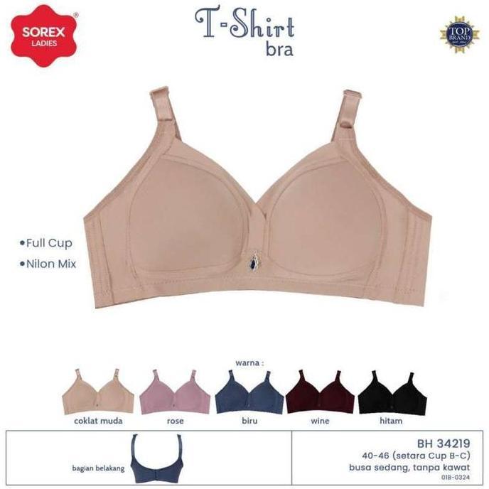 Upap- Paket Isi 1,2,3Pcs Sorex Bh Bra 34219 Tanpa Kawat Busa Sedang / Bh Sorex Kait 3 Cup Besar Size