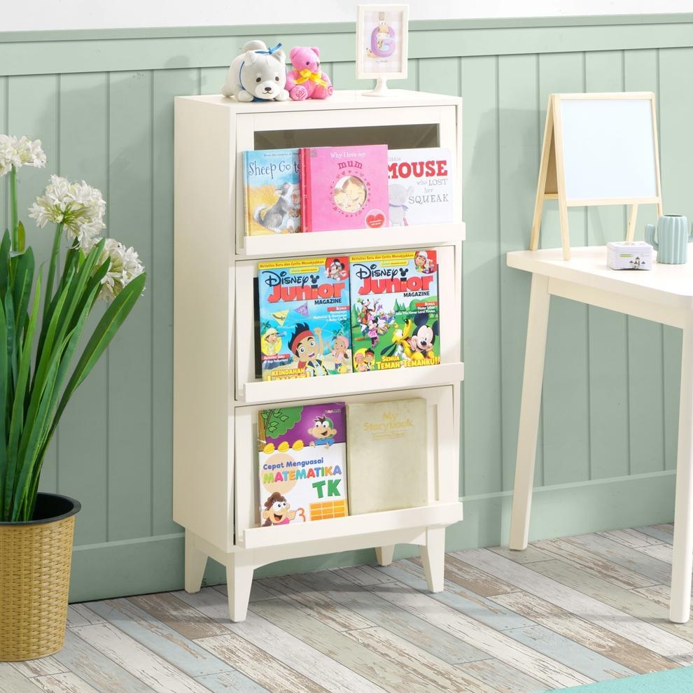 IFURNHOLIC Sasha Montesori Cabinet | Lemari Pajangan Kaca | Rak Dapur Pintu Kaca Lemari Buku Display