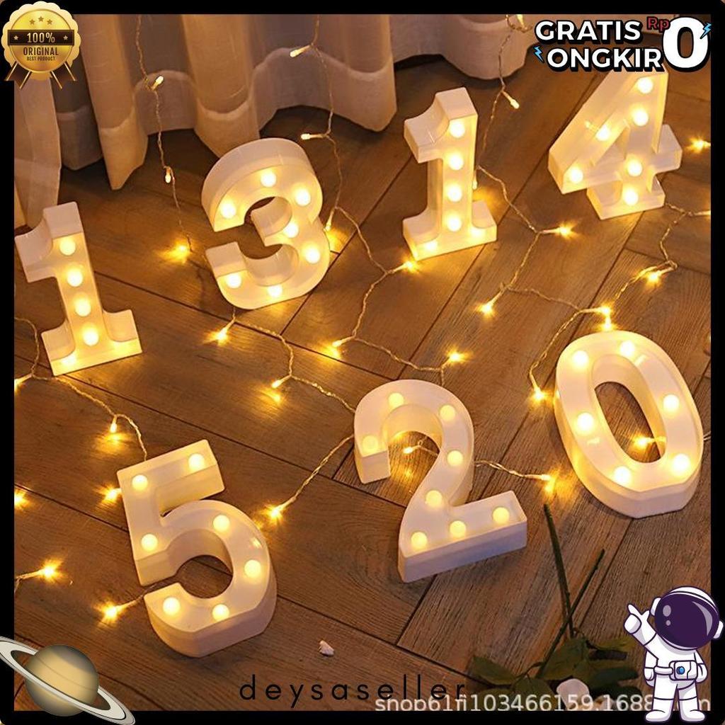 50% Off [22 Cm] Lampu Led Angka Jumbo Besar Marquee Lamp Alphabeth Abjad Marque Rs00