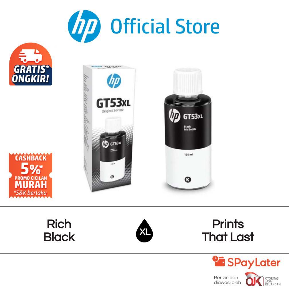 Tinta HP GT53XL 135-ml Black Original Ink Bottle Hitam Catridge Asli HP Smart Tank 350 series, HP Sm