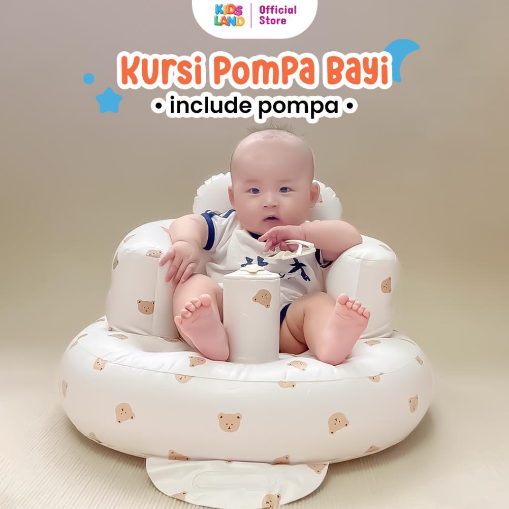 KIDS LAND Kursi Sofa Duduk Bayi Kursi Pompa Bayi Kursi Balon Bayi Motif Beruang Ada Musik
