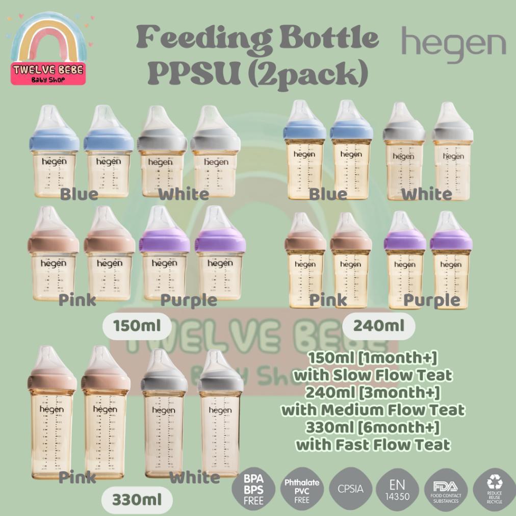 Hegen Feeding Bottle PPSU isi 2pcs 150ML 240ML 330ML / Botol Susu Bayi Baby Newborn