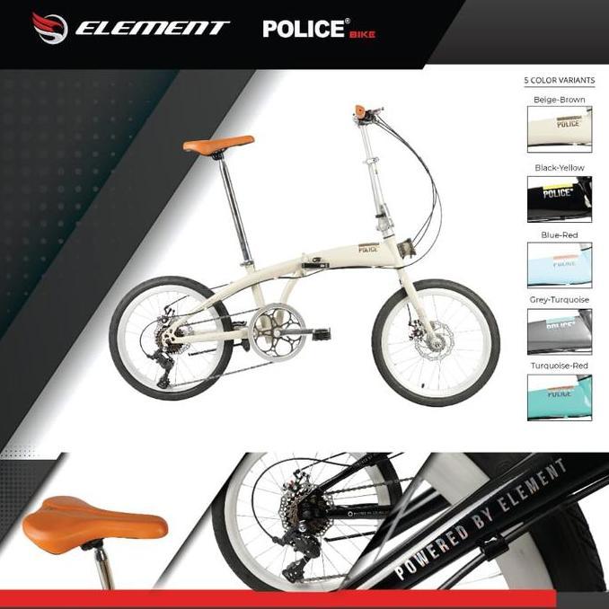 Terlaris Sepeda Lipat Folding Bike 20 Element Police Milan Pastel Edition