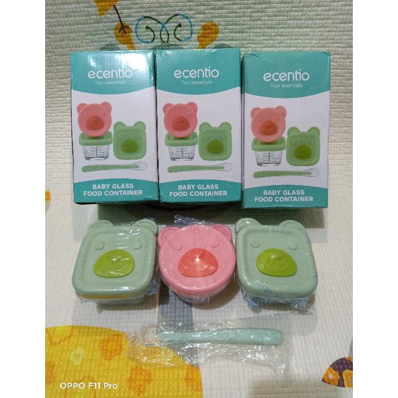 FOOD CONTAINER MPASI BAYI KACA ECENTIO / WADAH KACA MPASI ECENTIO