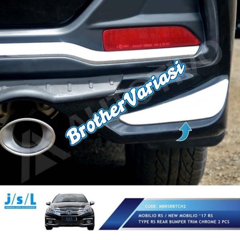 New Mobilio 2017 List Bumper Belakang Krom RS