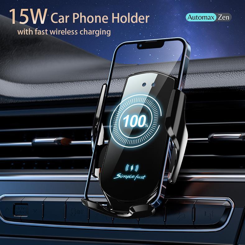 Phone Holder Mobil Wireless Charger Tempat Hp Mobil  Fast Charging Smart Sensor