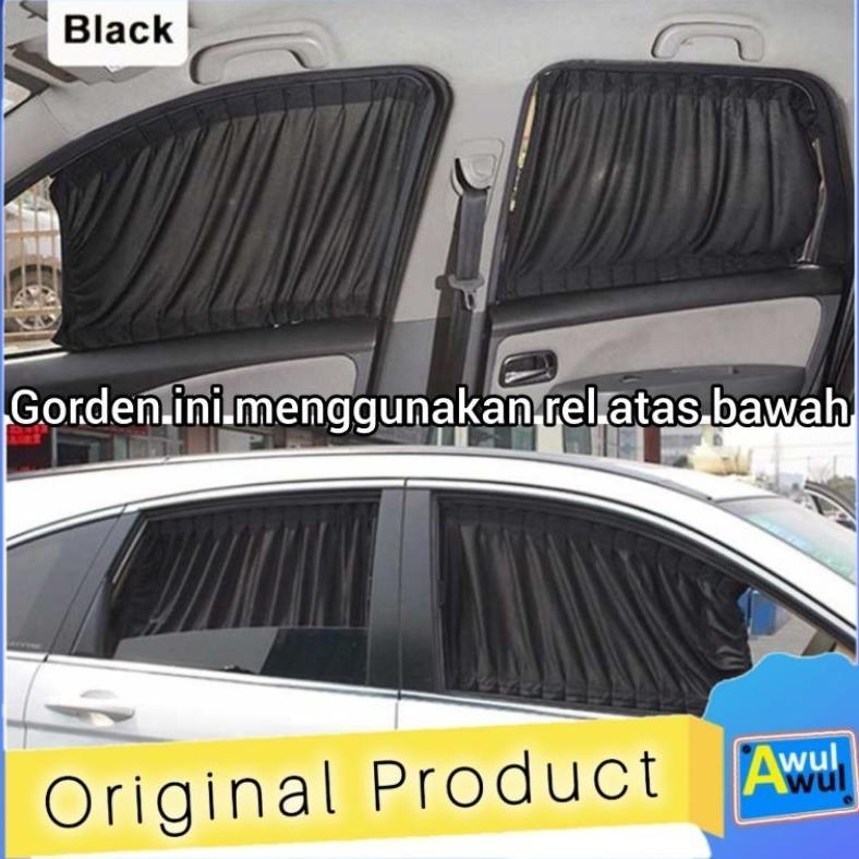 Tirai Gorden Mobil Mewah Penahan Panas untuk 2 Pintu Rel Atas Bawah