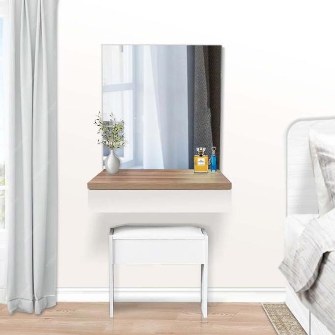 Meja Rias Gantung Dressing Table Kayu Modern Minimalis Putih - Perth