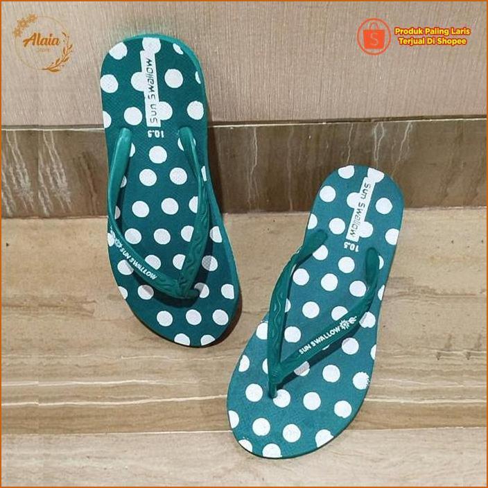 Sandal Jepit Sun Swallow Polkadot Wanita / Sandal Swallow Unik