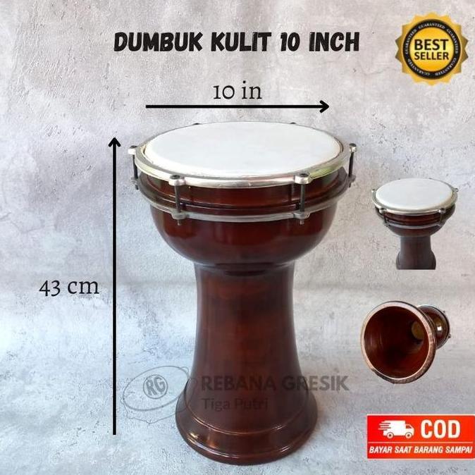Bas Dumbuk Ukuran 10 in/ Dumbuk Pinggang dari Kulit Kambing
