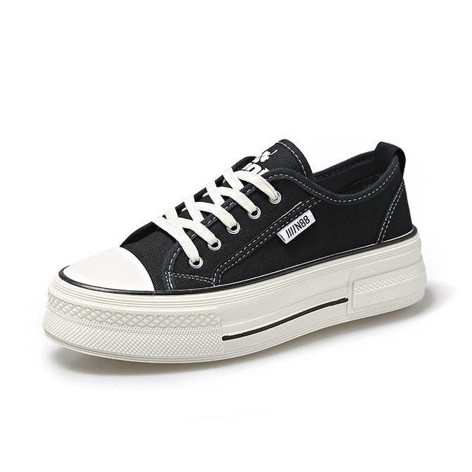 TERBARU - CANIKOREA Black Shoes Collection -  Sepatu Hitam Sekolah Sneakers Pria & Wanita