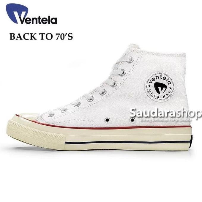 TERMURAH - Sepatu Ventela BACK TO 70's White High / Ventela 70s Dark White High