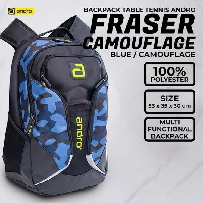 Tas Tenis Meja Pingpong Backpack Andro Fraser Camouflage
