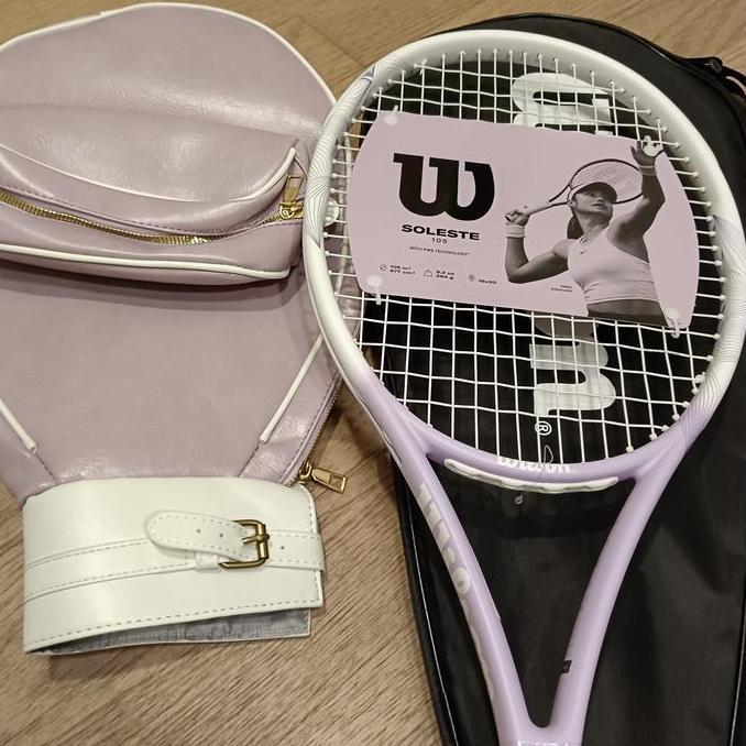 wilson soleste lilac raket wilson ungu bonus tas lilac