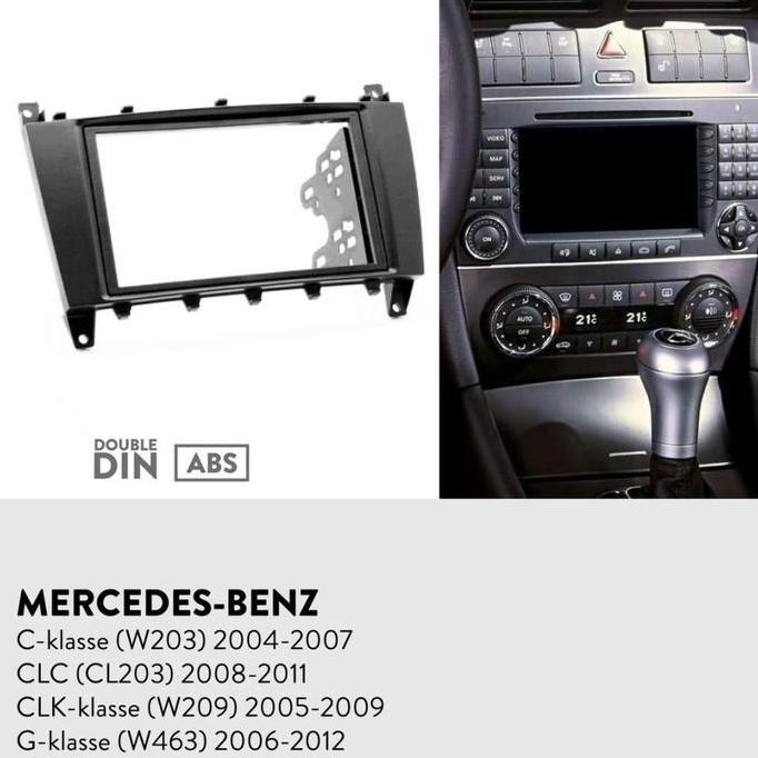 Frame Headunit 7 Inch Mercedes Benz C Class W203 Glk Clk W209 Tahun 2005 Premium