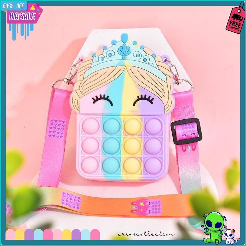 Diskon Up To 70% Tas Pop It Unicorn Poni Mahkota Rubber Jelly Mainan Anak Rs00