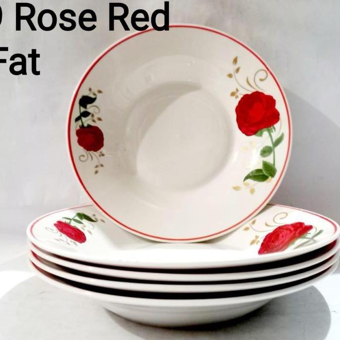 Bergaransi Piring Makan Motif Bunga Keramik Sni