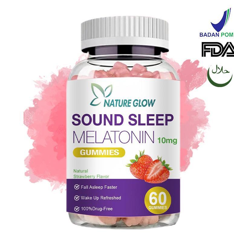Ready Nature Glow Melatonin 10mg Gummies + Vitamin B6 Bantu Tidur Nyenyak & Relaksasi Suplemen Tidur