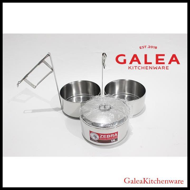 Terbaru Rantang 3 Susun Stainless / Rantang Zebra / Rantang Stenlis 3 Tier Food Carrier Zebra 150143